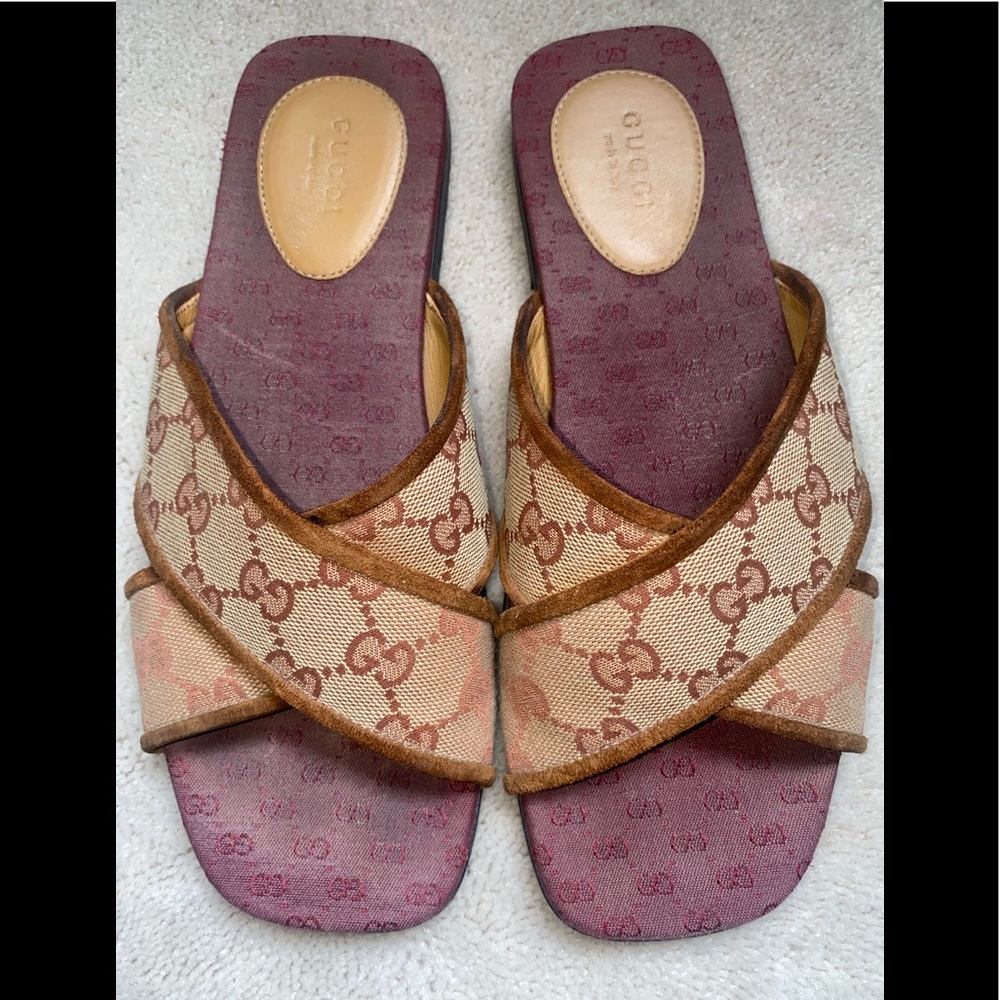 Gucci Original GG/Suede Sandals